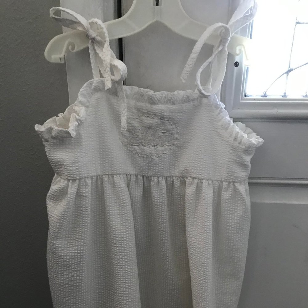 White Monogrammed Dress